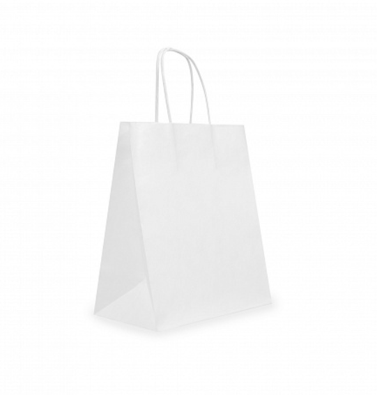 Пакет белый 26х15х35 см, с кручеными ручками и прямоугольным дном