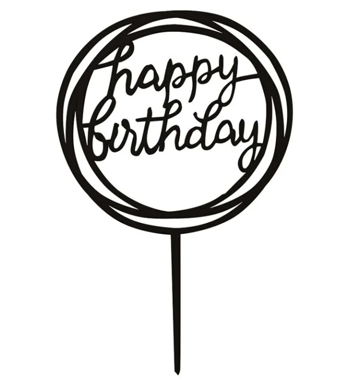 Топпер на торт Happy Birthday