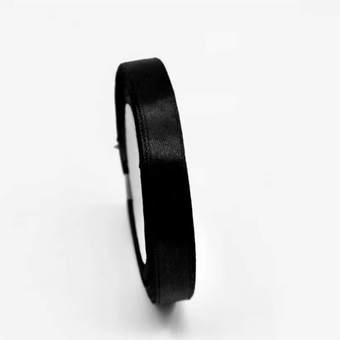 Лента атласная, 12 мм × 23 ± 1 м, цвет черный 39#