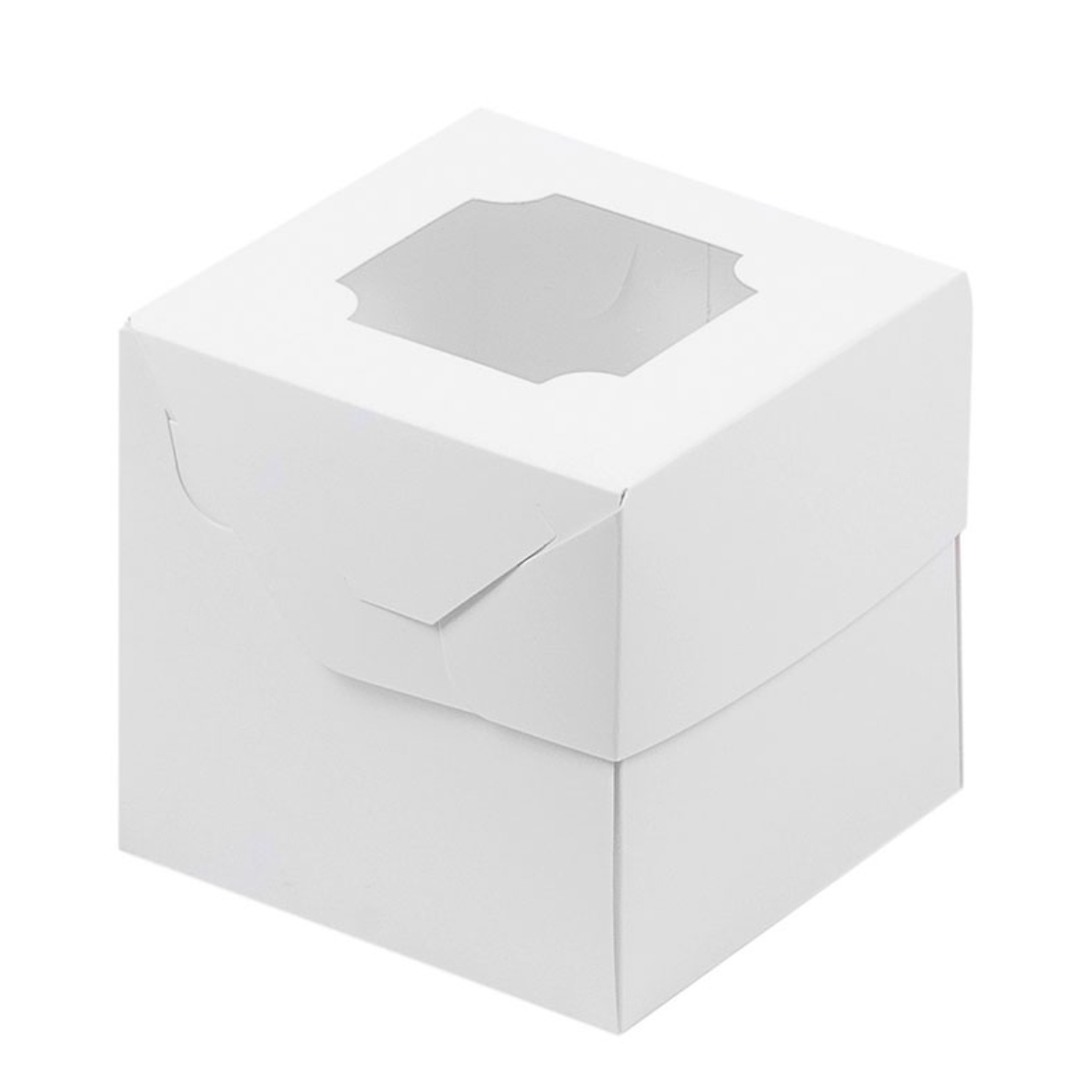 Упаковка белая 100x100x100мм, на 1 капкейк