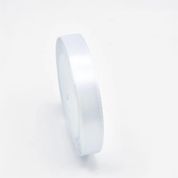 Лента атласная, 12 мм × 23 ± 1 м, цвет белый 01#