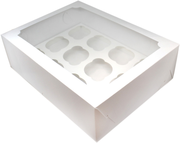 Упаковка белая 350x250x100мм, на 12 капкейков