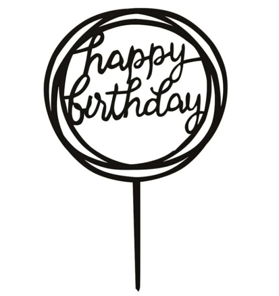 Топпер на торт Happy Birthday