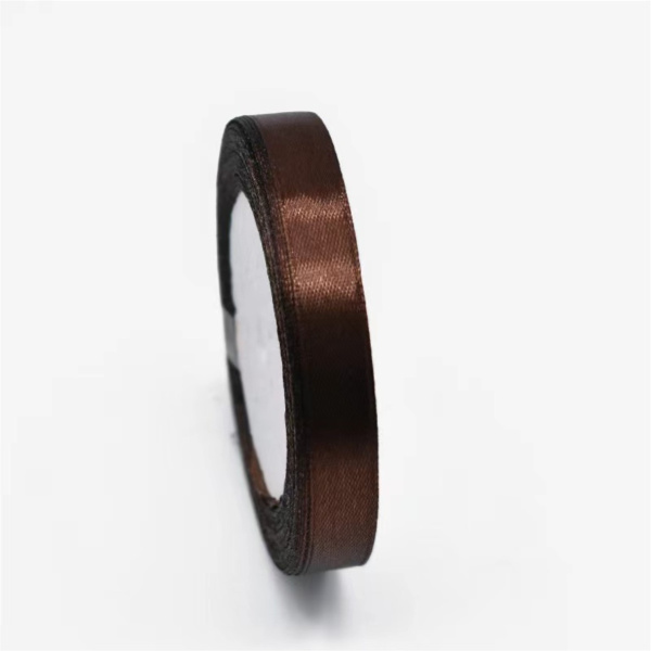 Лента атласная, 12 мм × 23 ± 1 м, цвет коричневый 32#